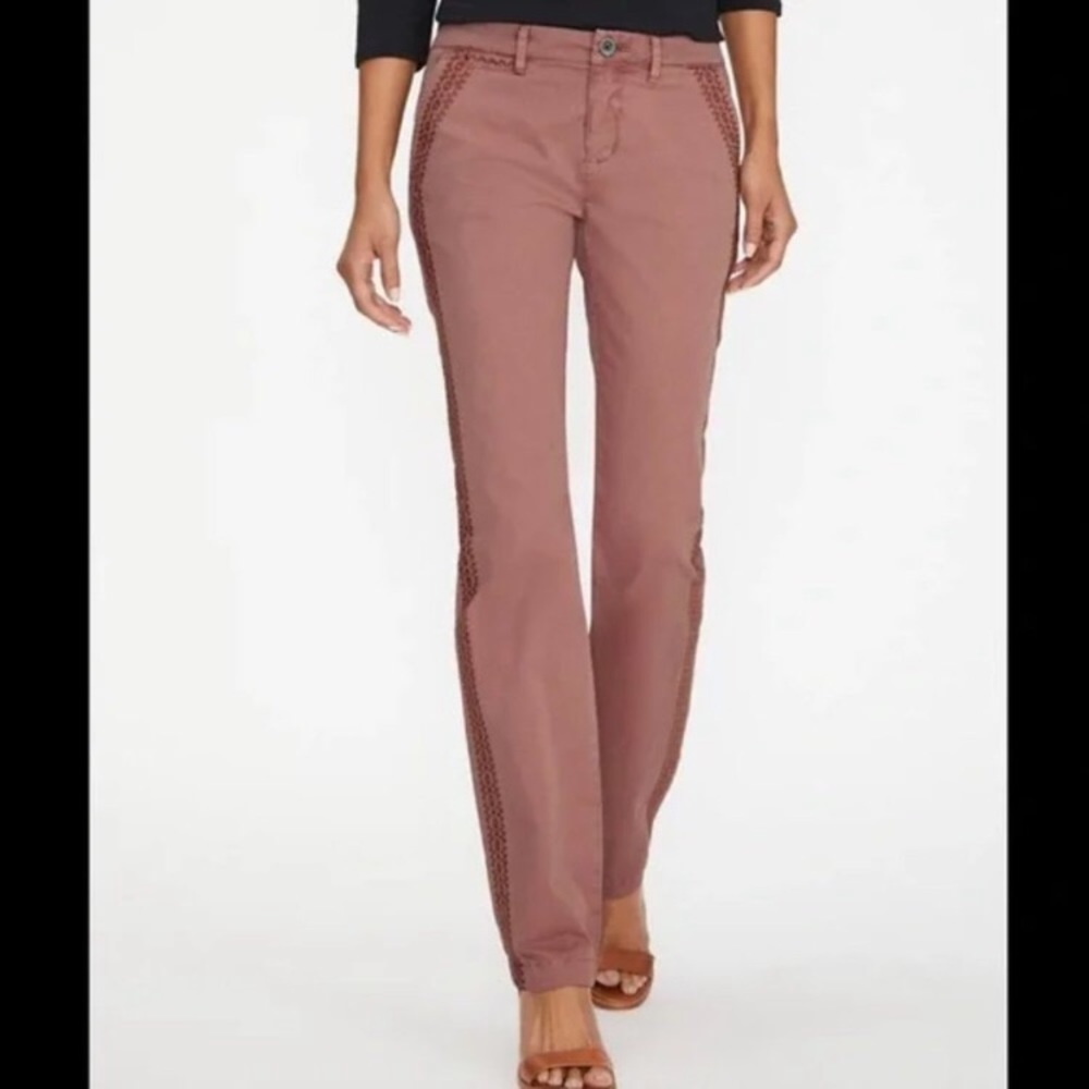 Garnet Hill Salt Wash Embroidered Chino Pants